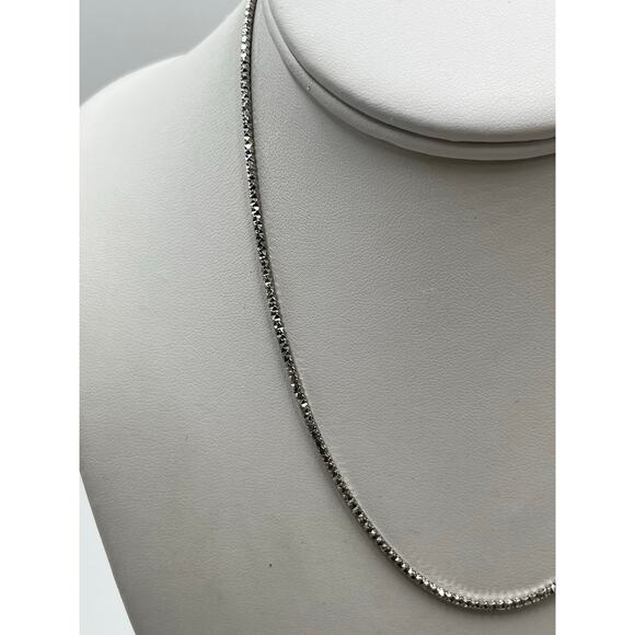 Authentic Italian Sterling Silver Diamond Cut Chain Necklace 16" Hallmarked - Picture 3 of 12